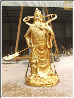大型黄铜关公雕塑